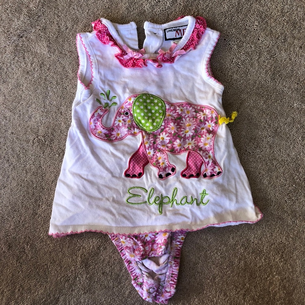 Cute Floral Elephant Onesie